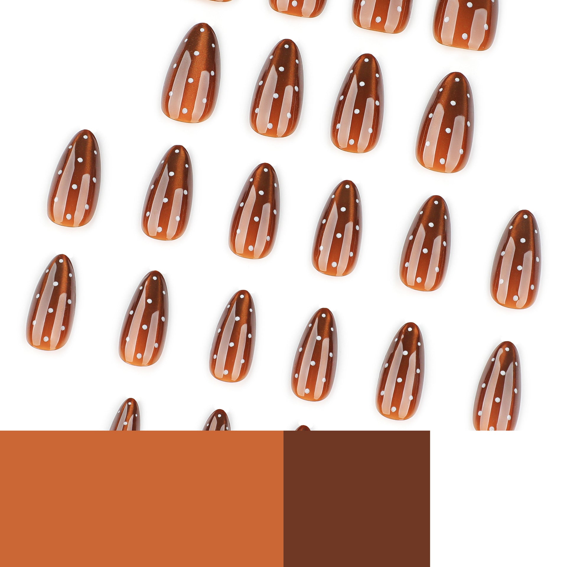 No.F862 Brown Cat's Eye Fingernails Patch 24pcs/Set