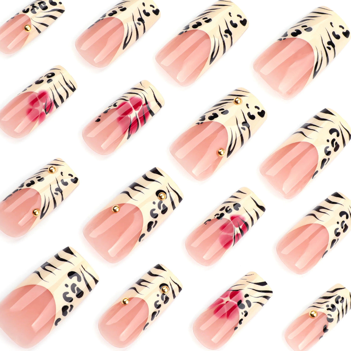 No.F323 Leopard Fingernails Patch 24pcs/Set