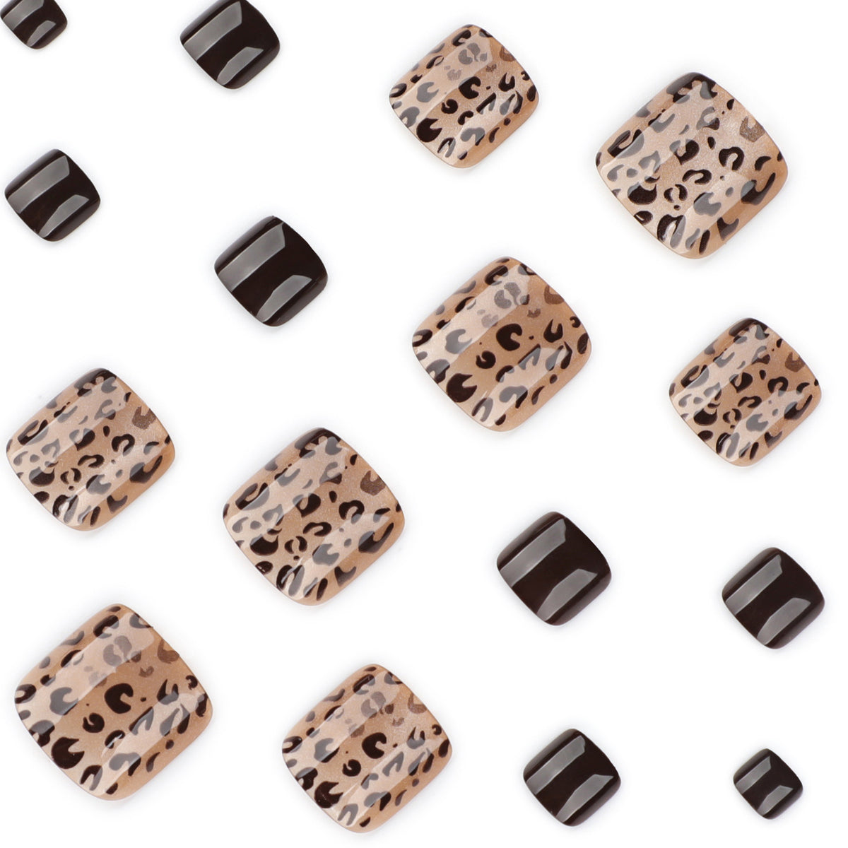 No.690 Leopard Print Cat's Eye Toenails Patch 24pcs/Set