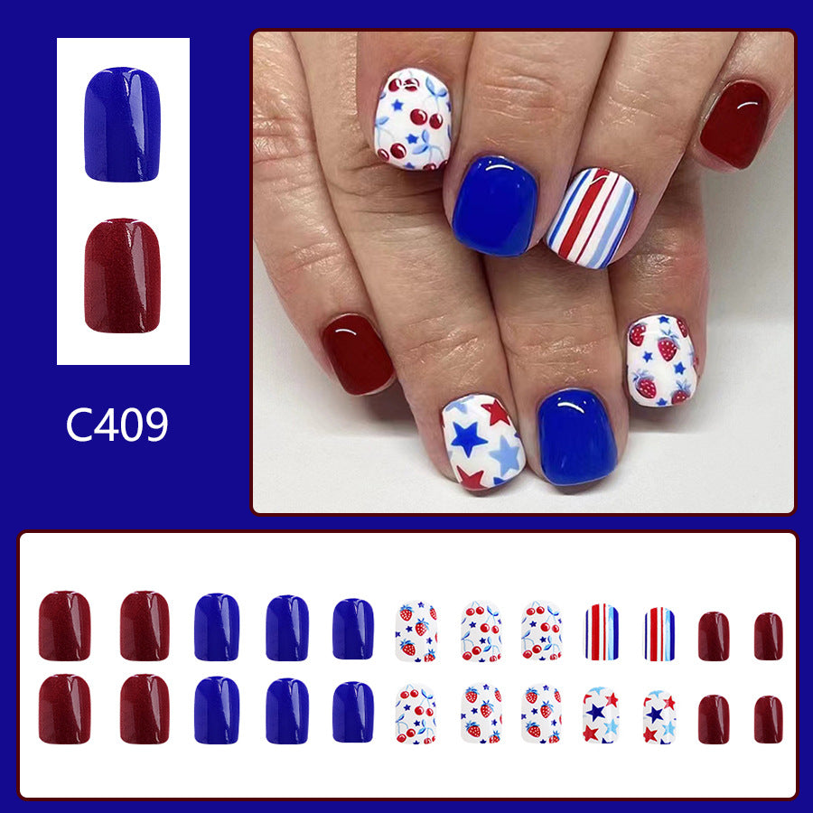 No.JNU29 Strawberry Cherry Fingernails Patch 24pcs/Set