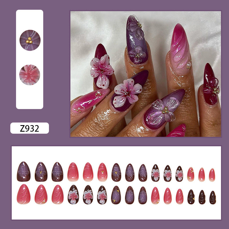 No.F437 Flowers Fingernails Patch 24pcs/Set