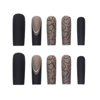 No.F541 Matte Dark Fingernails Patch 24pcs/Set