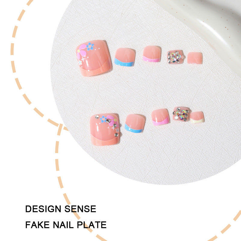 No.794 Colorful Flower Toenails Patch 24pcs/Set