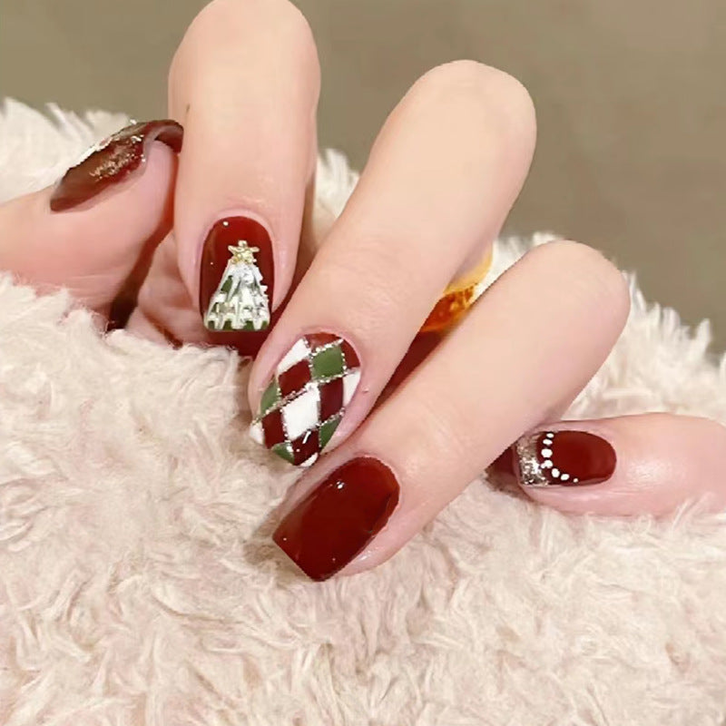 No.CM82 Christmas Bear Fingernails Patch 24pcs/Set