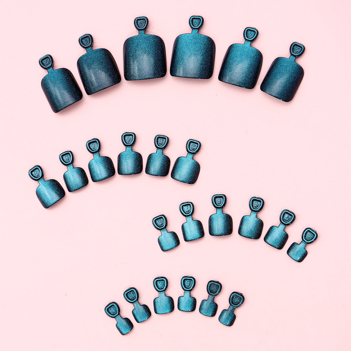 No.761 Blue Cat's Eye Toenails Patch 24pcs/Set