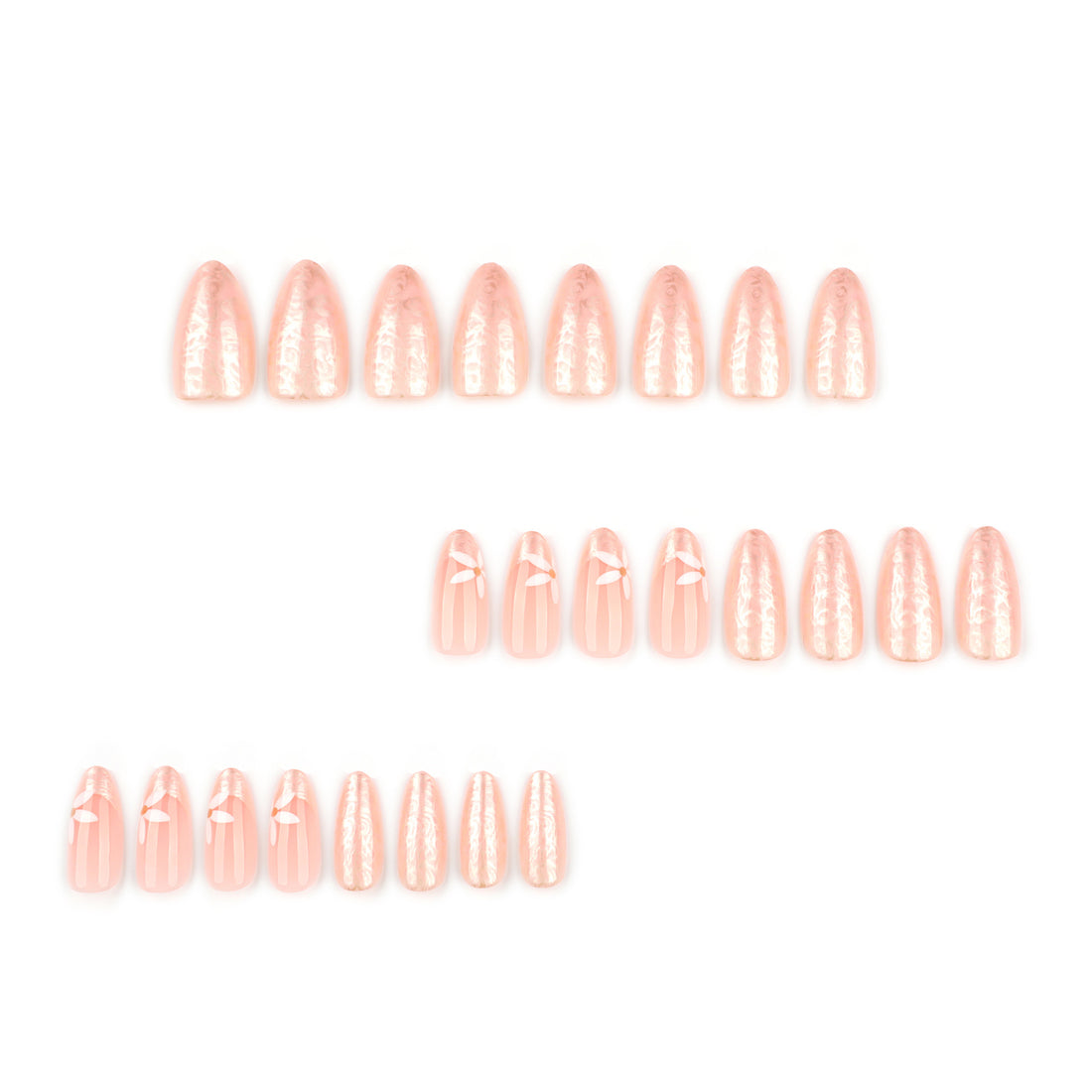 No.F432 White Fresh Fingernails Patch 24pcs/Set