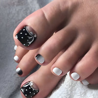 No.287 Black&White Gradient Toenail Patch 24pcs/Set