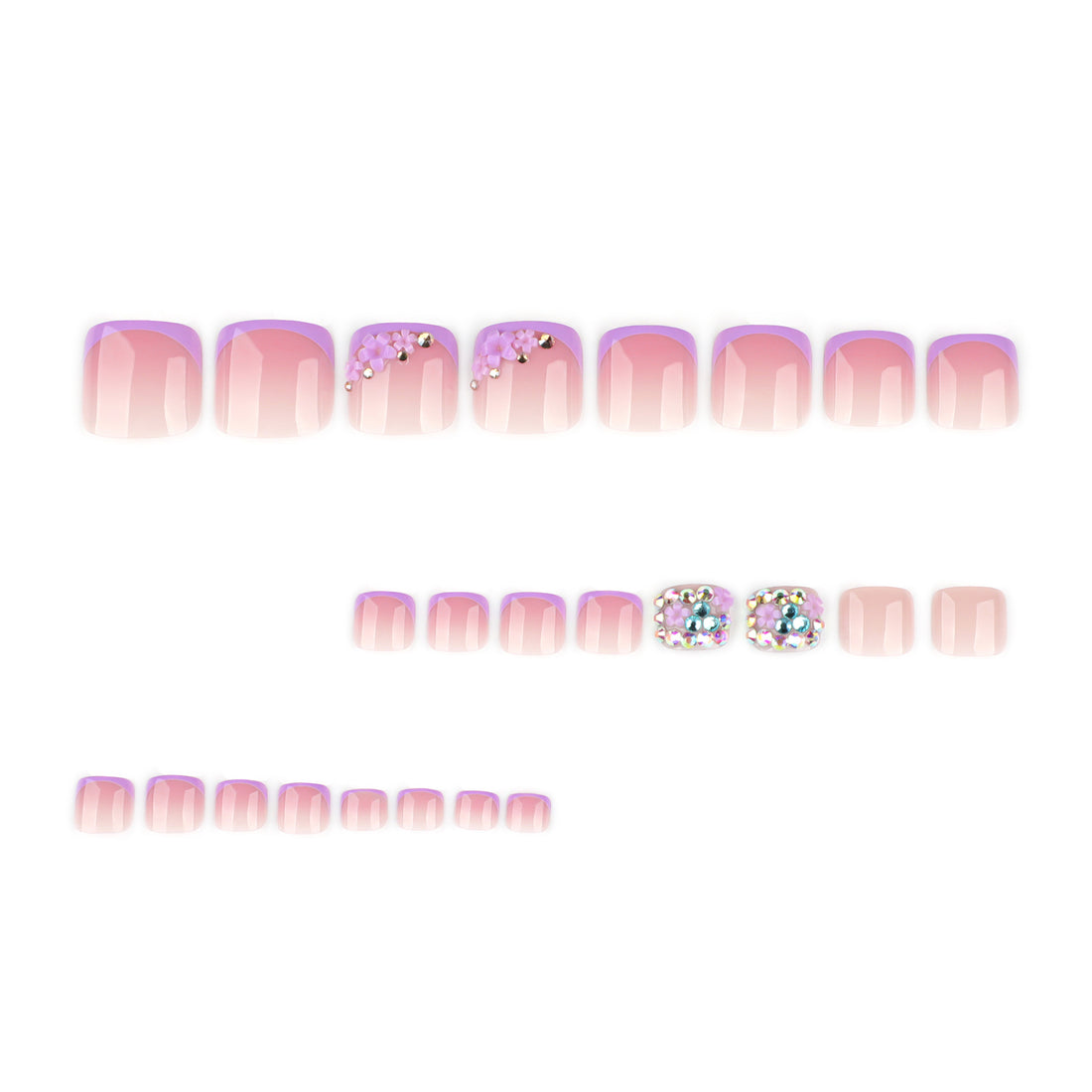 No.688 Purple Toenails Patch 24pcs/Set