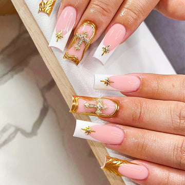 No.F414 Gold Fingernails Patch 24pcs/Set