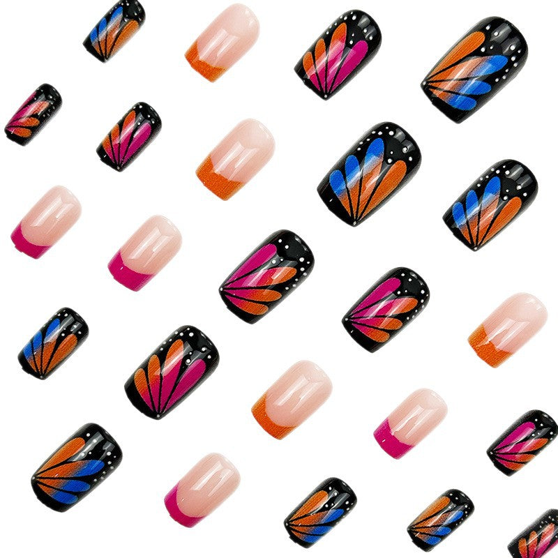 No.F460 Orange Fingernails Patch 24pcs/Set