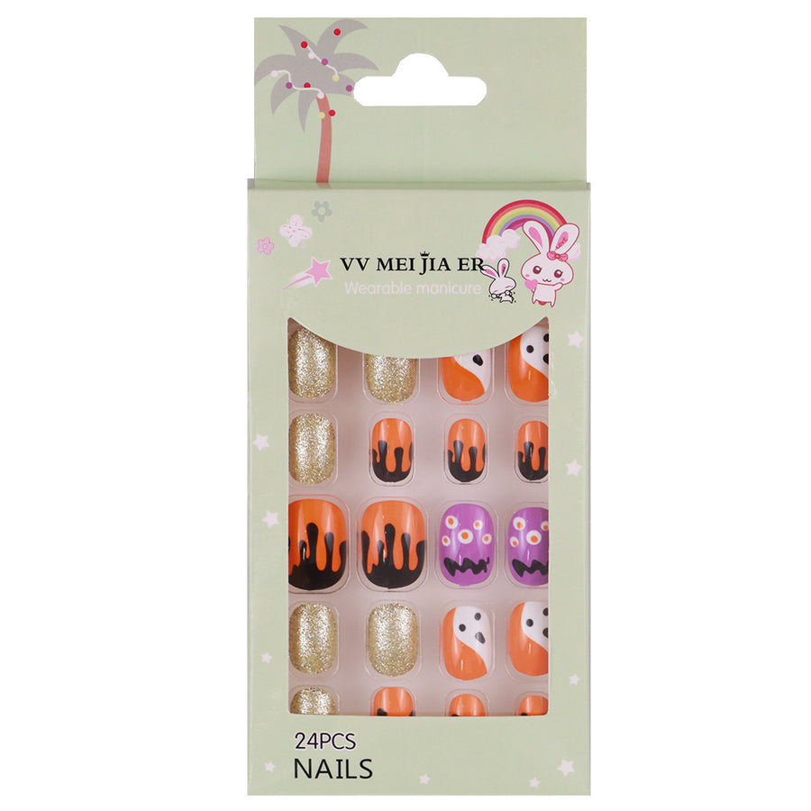 No.KD13 Halloween Mini Kids Press on Fingernails 24pcs/Set