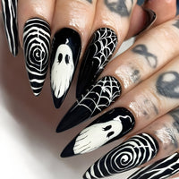 No.AW79 Halloween Ghost Face Fingernails Patch 24pcs/Set