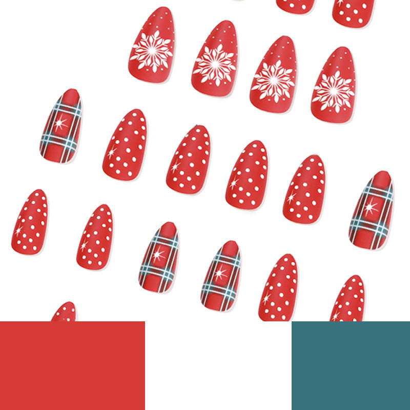 No.CM13 Christmas Polka Dot Snowflakes Fingernails Patch 24pcs/Set