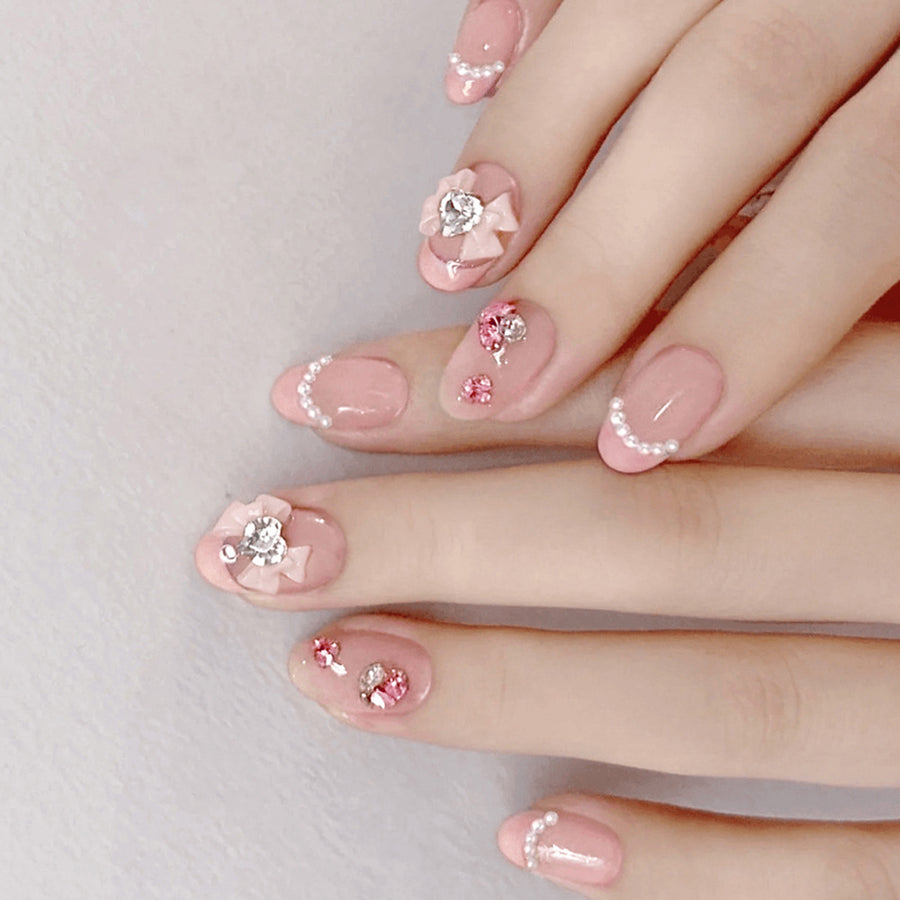 No.VN3 Bow Fingernails Patch 24pcs/Set