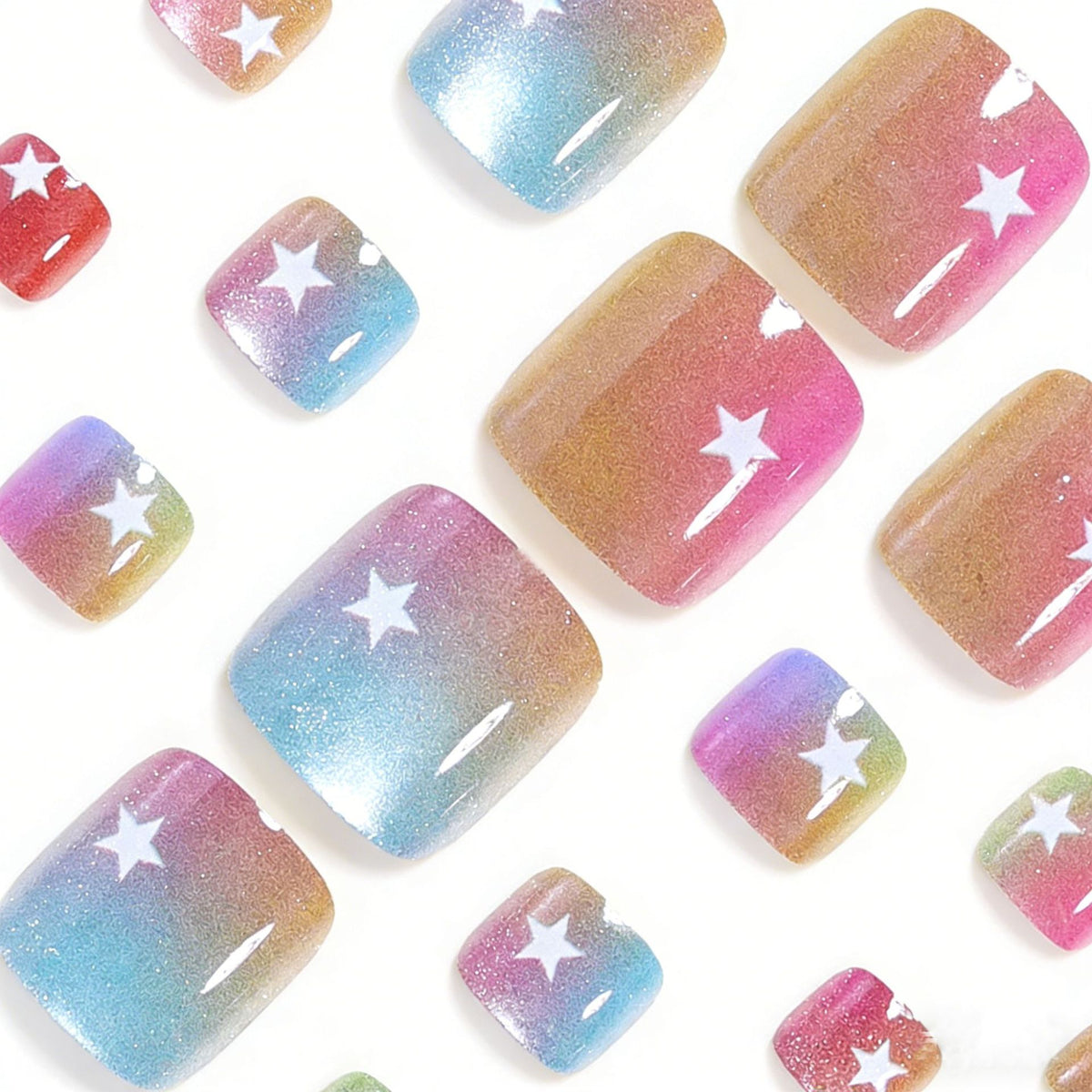 No.748 Gradient Cat's Eye Toenails Patch 24pcs/Set