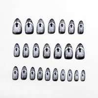 No.AW53 Halloween Dark Black Fingernails Patch 24pcs/Set