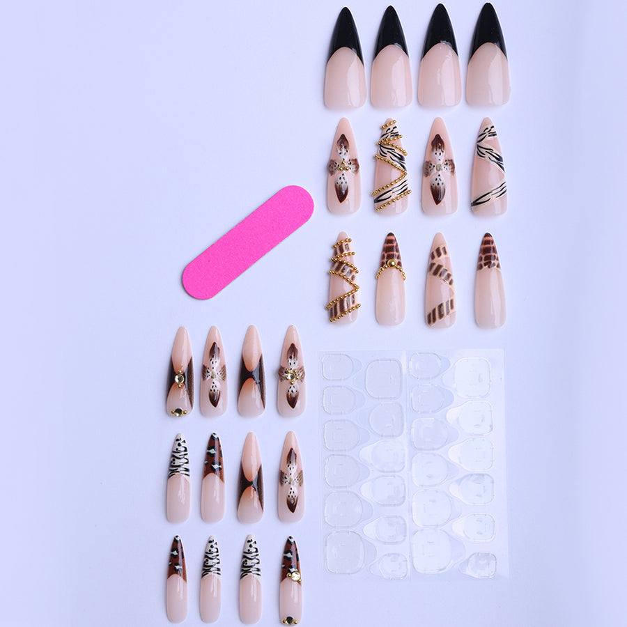 No.F530 Leopard Print Fingernails Patch 24pcs/Set
