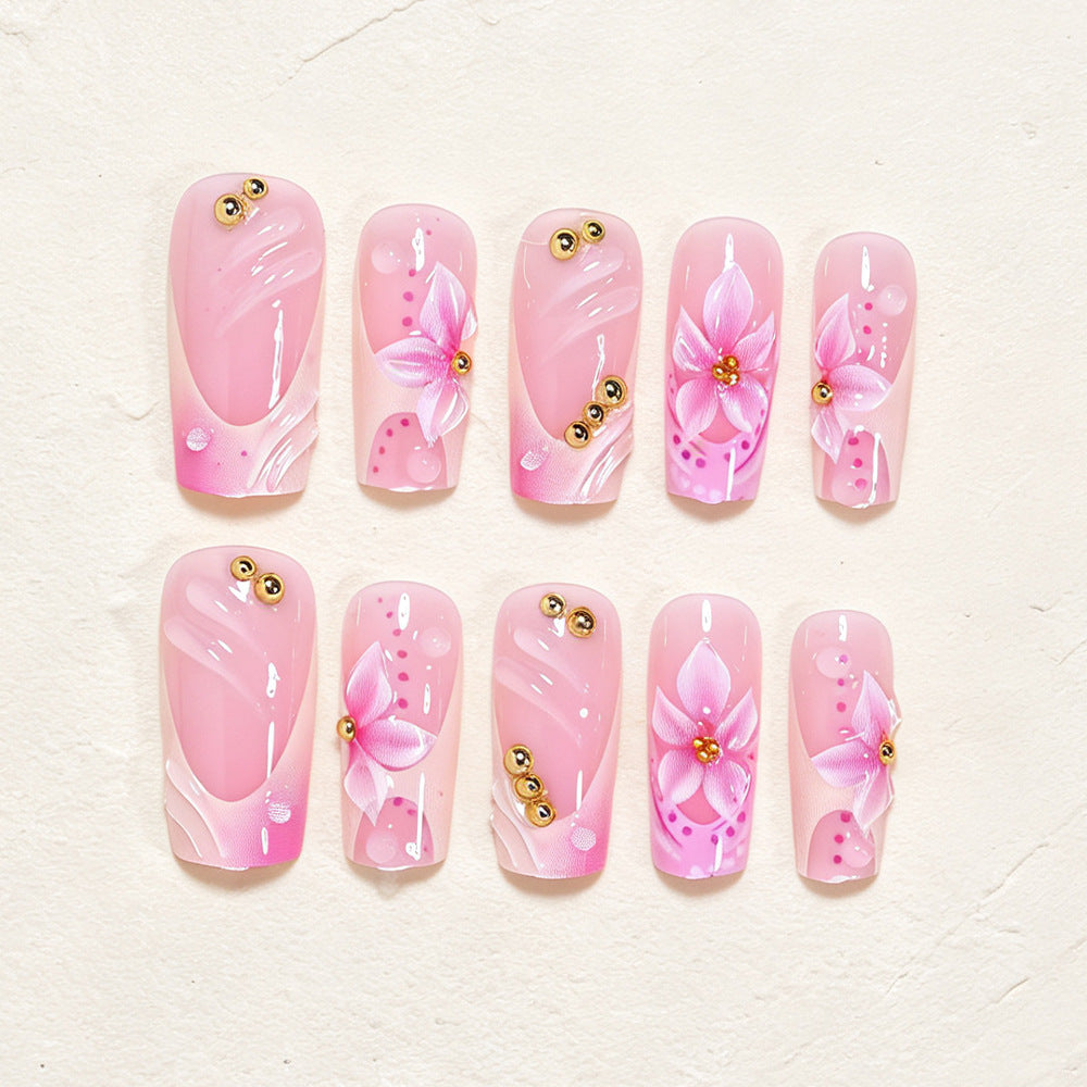 No.F750 Flower Fingernails Patch 24pcs/Set