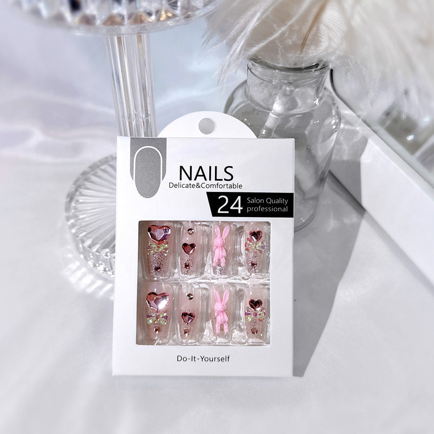 No.ET23 Fashion Bunny Fingernails Patch 24pcs/Set