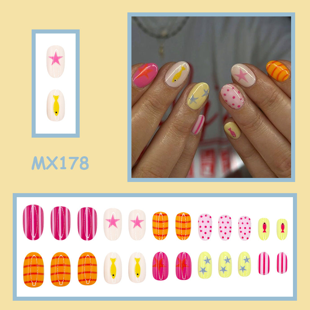No.BH67 Beach Cute Fingernails Patch 24pcs/Set