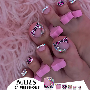 No.622 Leopard Flash Toenails Patch 24pcs/Set