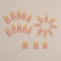 No.F111 Yellow Gradient Fingernails Patch 24pcs/Set