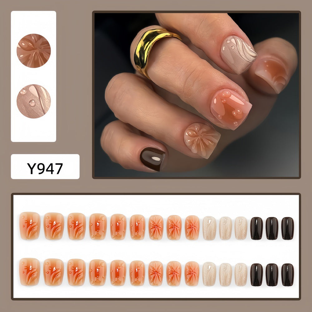 No.F731 Flower Fingernails Patch 24pcs/Set