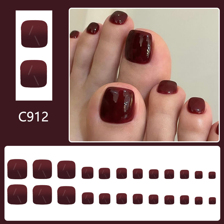 No.628 Claret Toenails Patch 24pcs/Set