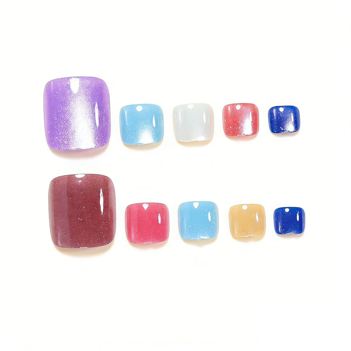 No.744 Colored Cat's Eye Toenails Patch 24pcs/Set