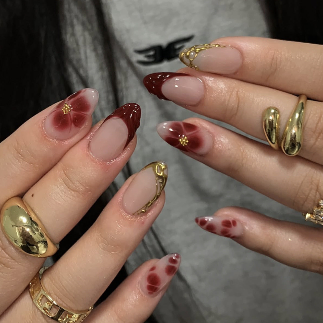 No.F706 Print Fingernails Patch 24pcs/Set
