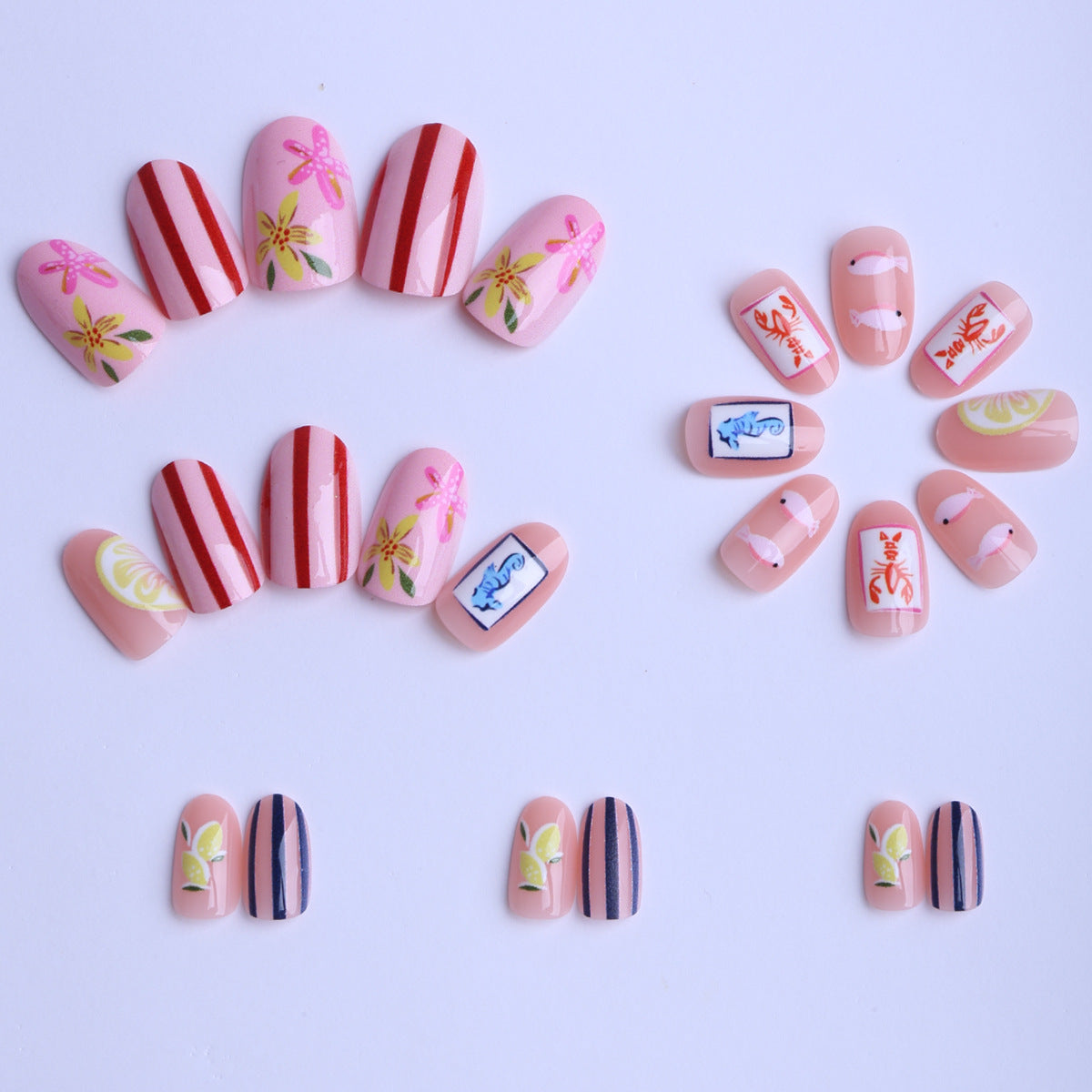 No.F648 Flower Fingernails Patch 24pcs/Set