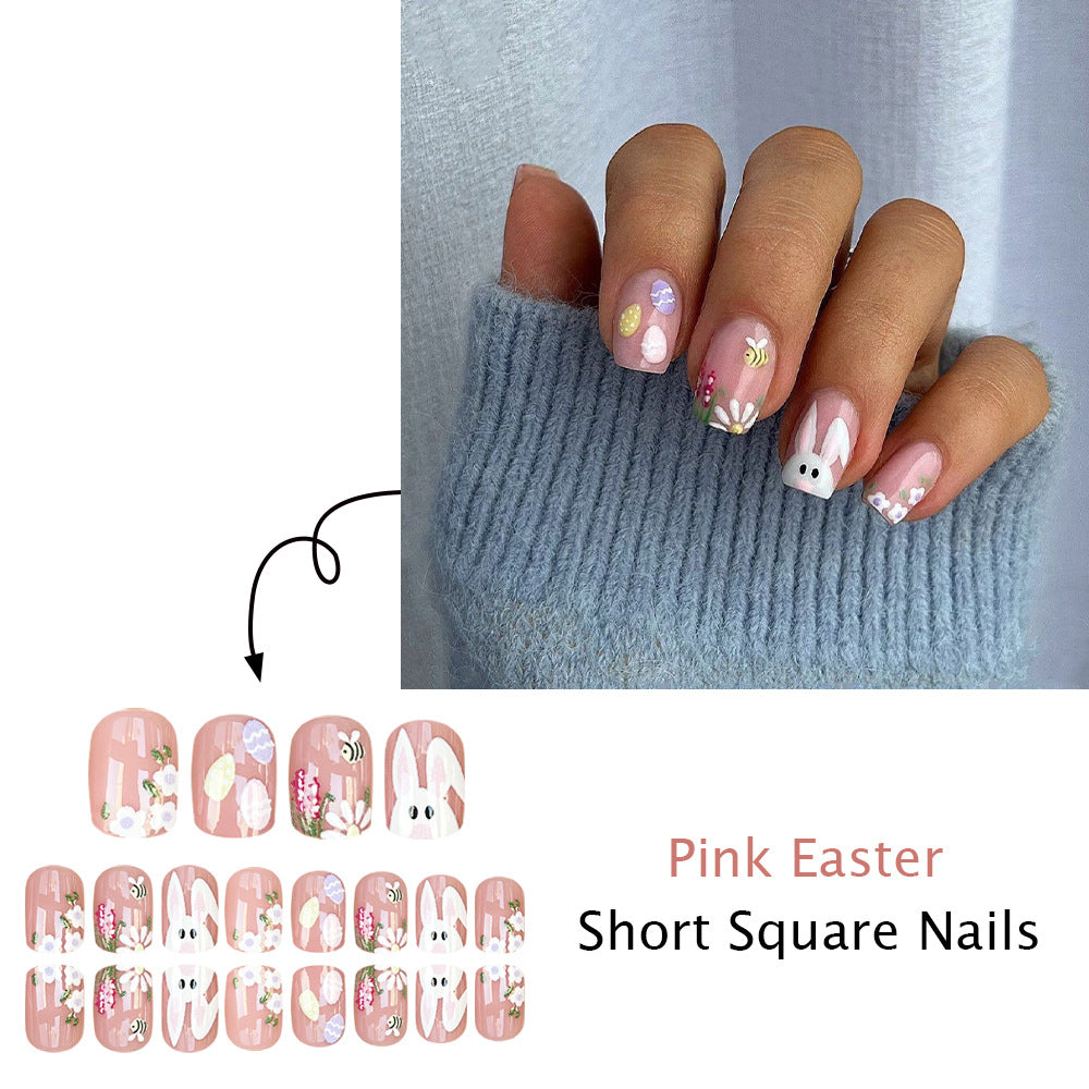 No.ET28 Rabbit Flower Fingernails Patch 24pcs/Set