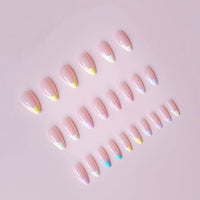 No.F274 Rainbow Multicolor Fingernails Patch 24pcs/Set