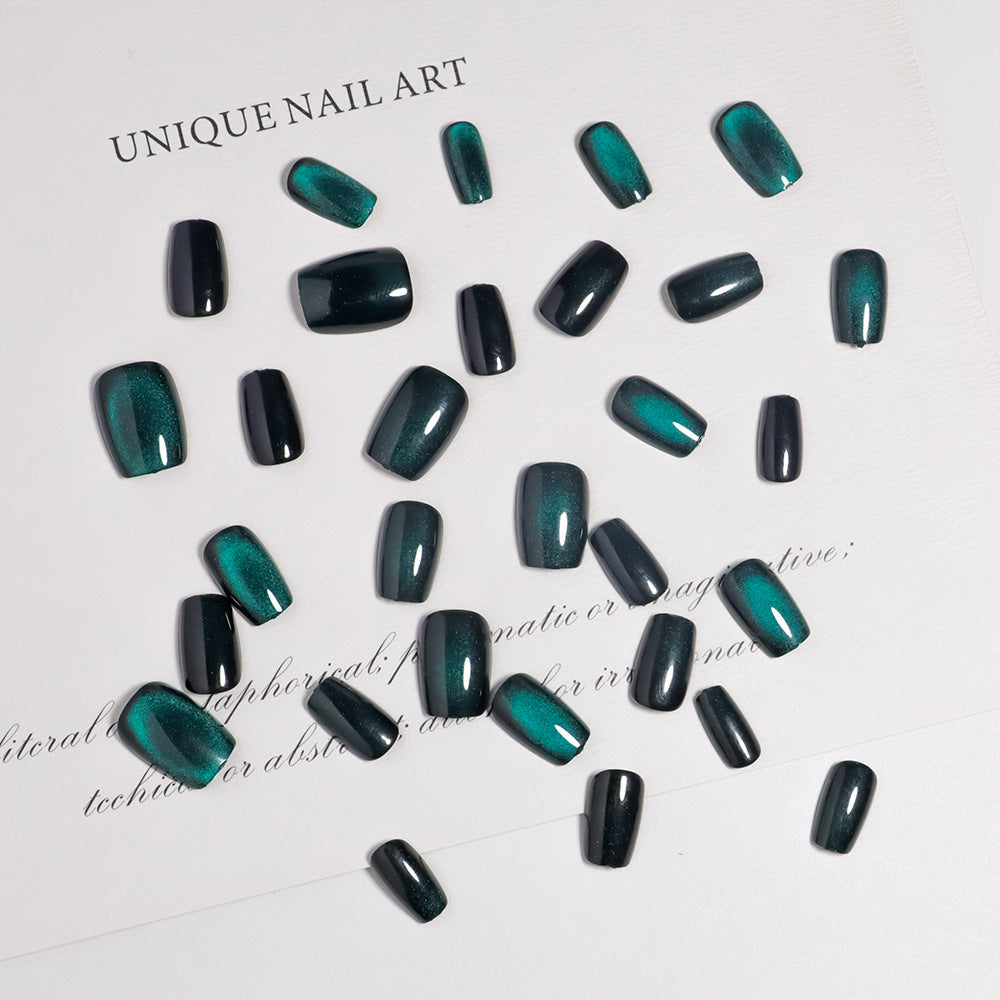 No.F728 Green Cat's Eye Fingernails Patch 24pcs/Set