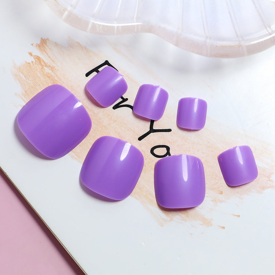 No.342 Purple Gloss Toenails Patch 24pcs/Set