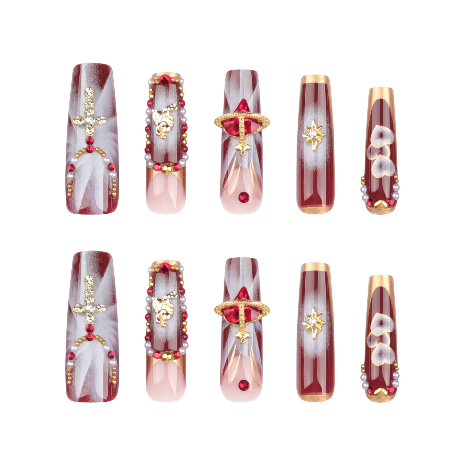 No.F353 Flash Diamond Fingernails Patch 24pcs/Set