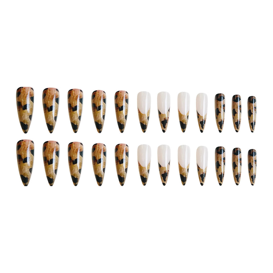 No.F546 Leopard Print Fingernails Patch 24pcs/Set