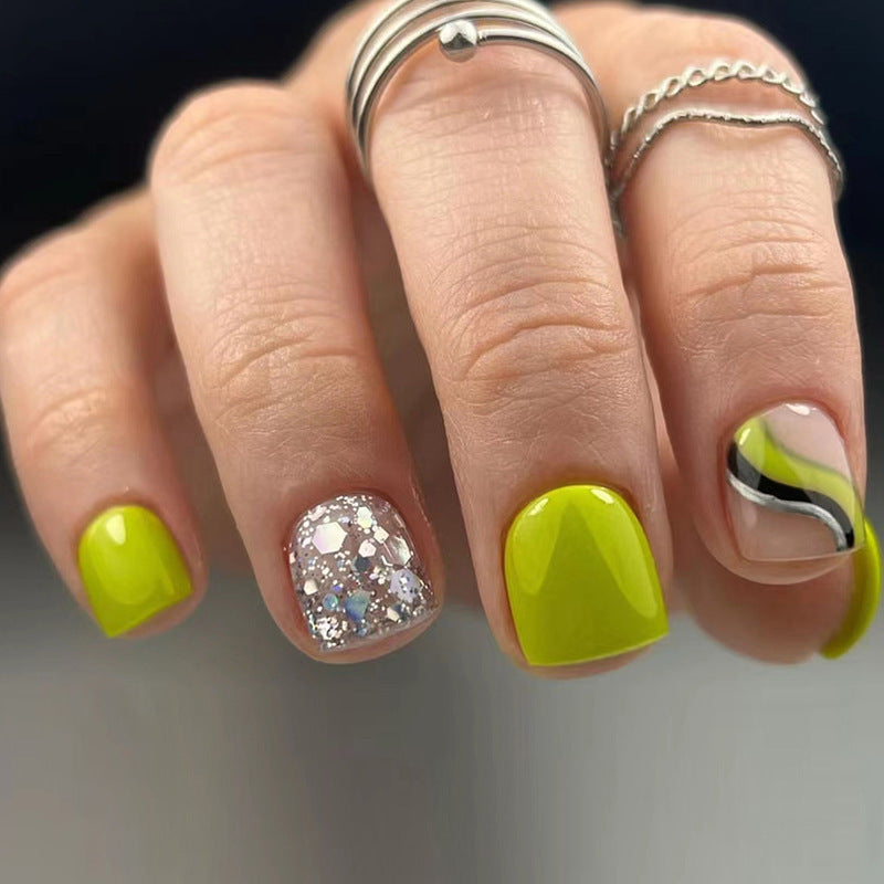 No.F79 Light Green Fingernails Patch 24pcs/Set