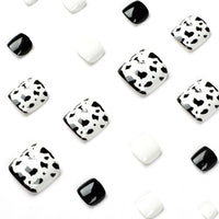 No.222 Black&White Leopard Print Toenails Patch 24pcs/Set