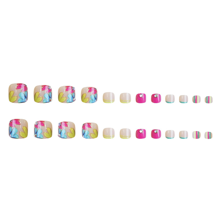 No.506 Contrast Color Toenails Patch 24pcs/Set
