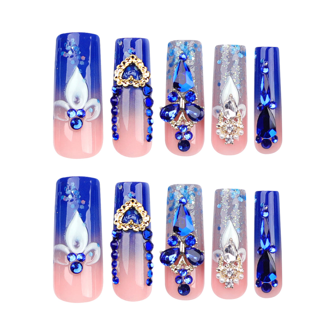 No.F165 Flash Diamond Fingernails Patch 24pcs/Set