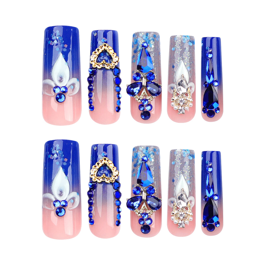 No.F165 Flash Diamond Fingernails Patch 24pcs/Set