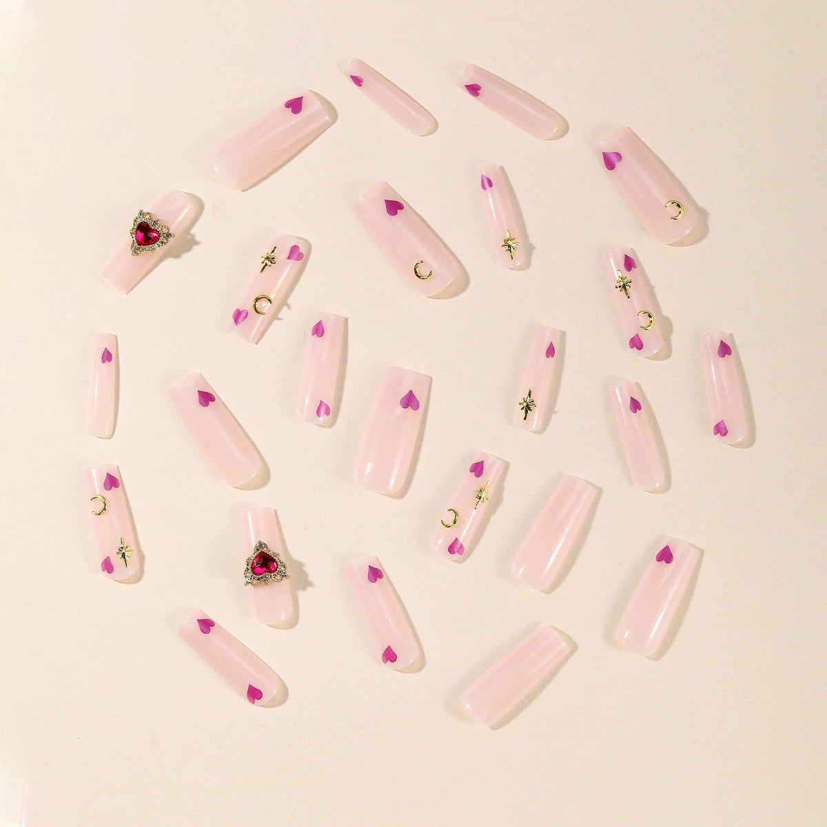 No.VN56 Purple Love Fingernails Patch 24pcs/Set