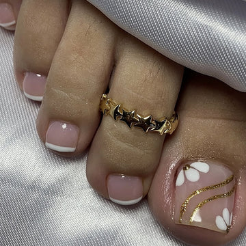 No.648 White Petals Toenails Patch 24pcs/Set