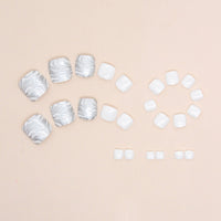 No.247 Silver Gray Glitter Toenails Patch 24pcs/Set