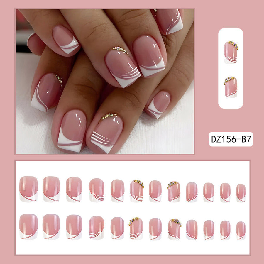 No.F29 Pink Fingernails Patch 24pcs/Set