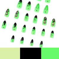 No.AW178 Halloween Green Cat‘s Eye Fingernails Patch 24pcs/Set