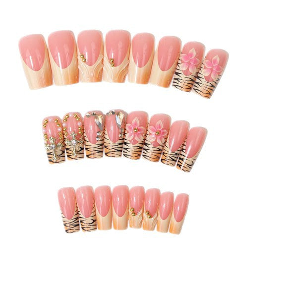 No.F710 Yellow Leopard Print Fingernails Patch 24pcs/Set