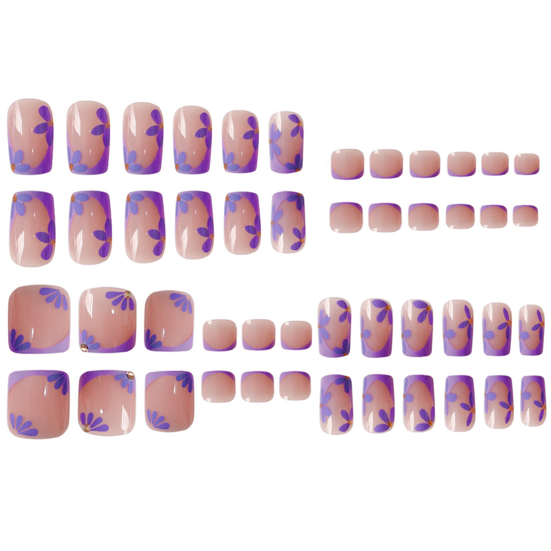No.PSN205 Purple Hand & Toe Pair Set-48pcs