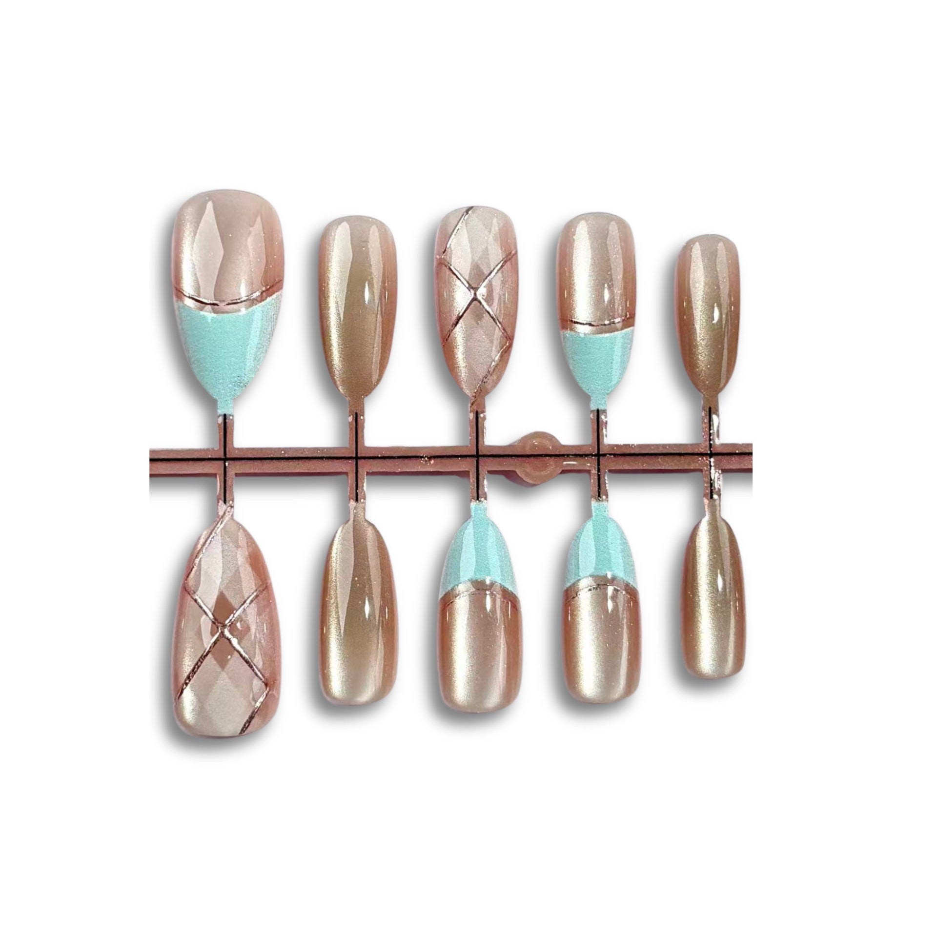 No.F803 Tiffany Blue Fingernails Patch 24pcs/Set